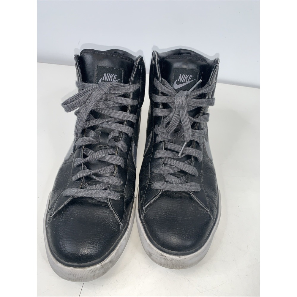 Nike Mens Sweet Classic Leather High Top Shoes Size 11 Black Gray